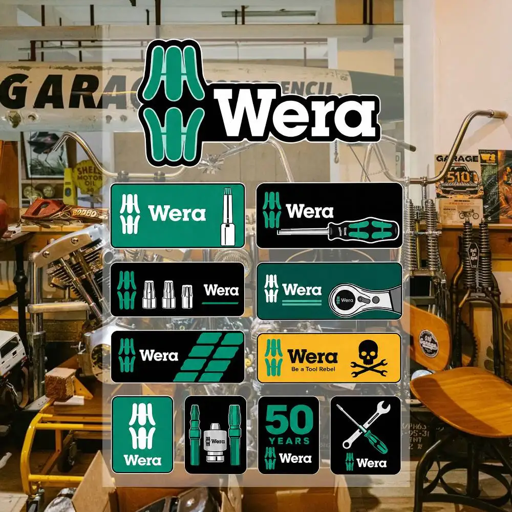 W-E-R-A- Aesthetic Graffiti Waterproof PVC Stickers for Car Motorcycle Skateboard Helmet Notebook
