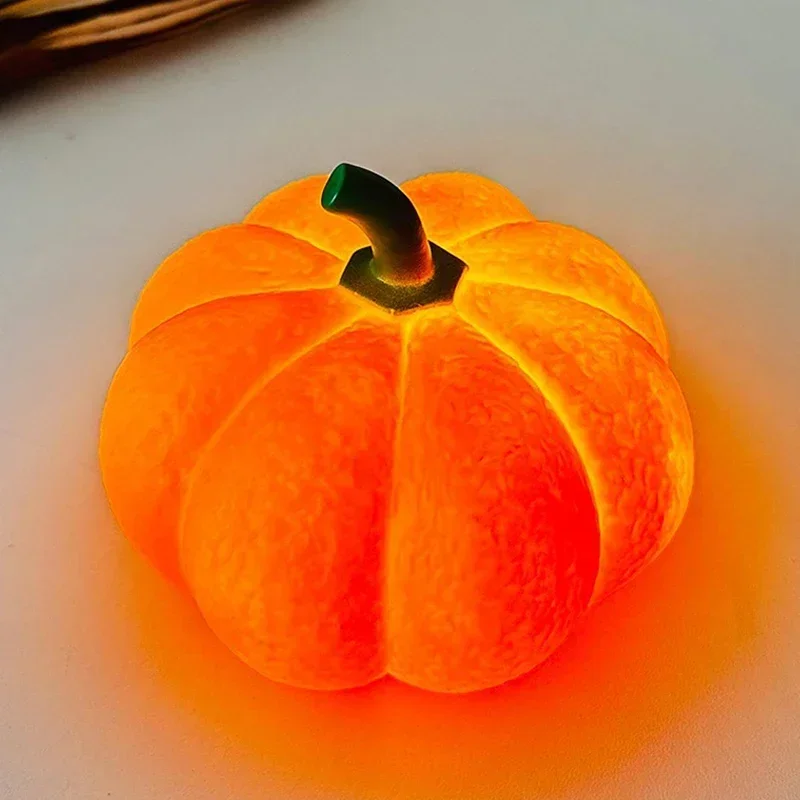 Halloween Pumpkin LED Night Light Battery Powered Warm Lantern For Kids Bedroom Decor Trick or Treat Party Home Holiday Decor