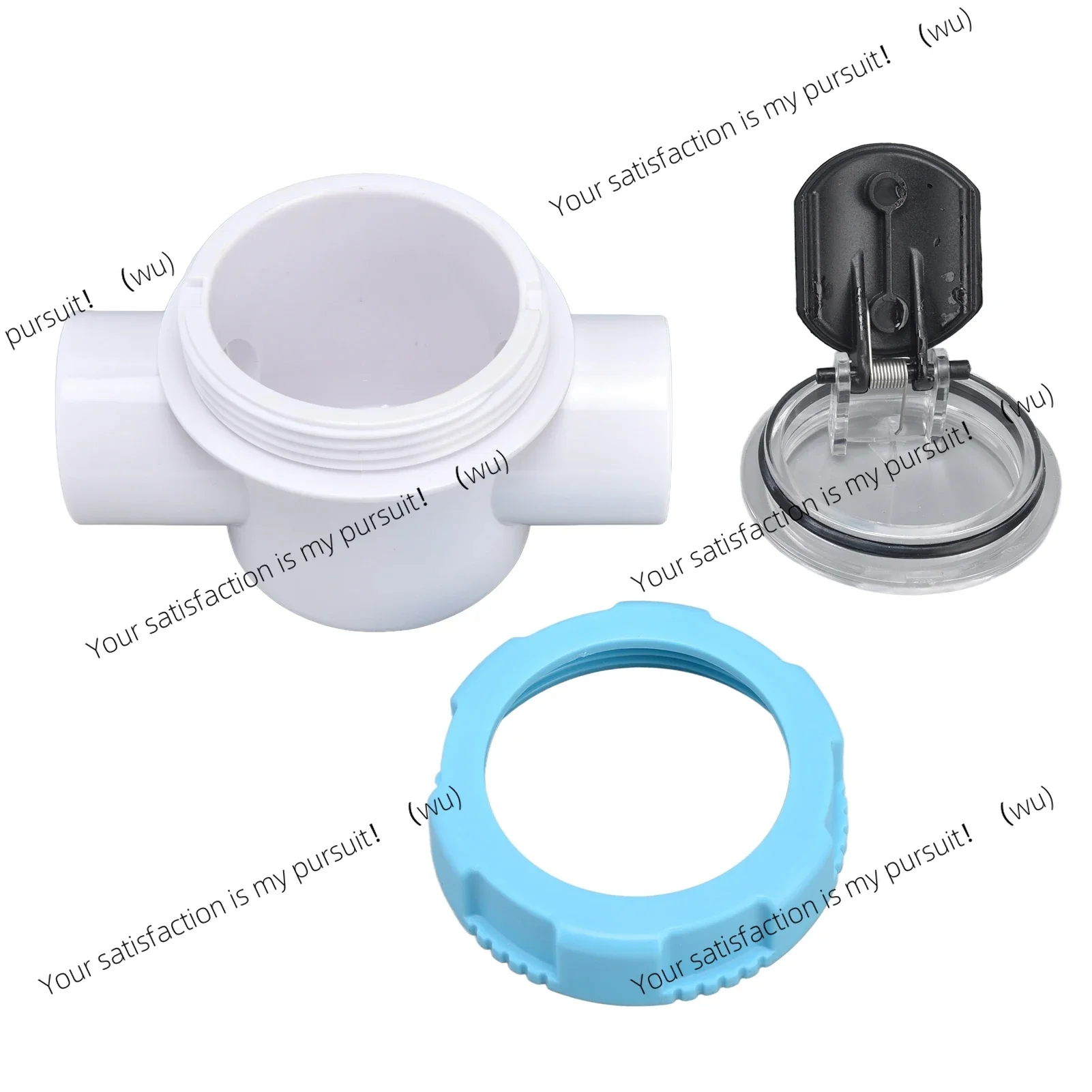 Check Valve 50mm 2 Ways G1 1/2 Water Hose Backflow Preventer with Transparent Mirror Pipe for Swimming Pool Filter