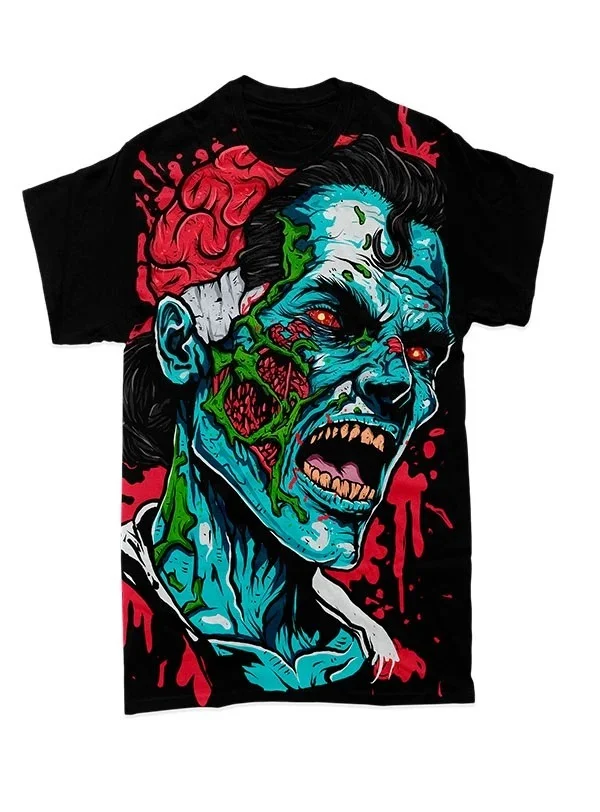 Bandai Anime Shirt with Monster Illustration. Great for Wear, Collection and Gifting To Dark Style Fans. Quick Dry Breathable.