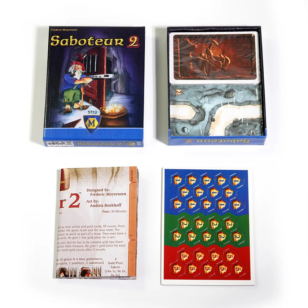 Saboteur 1 2 Board Game Full English Base Dwarf 110 Cards Miner Travel Playing Party Supplies Table Games Indoor Outdoor