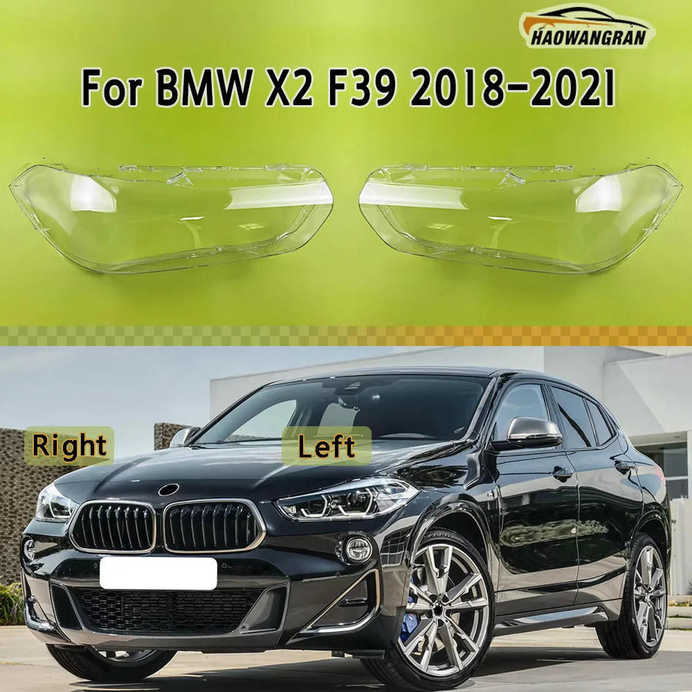 

For BMW X2 F39 2018 2019 2020 2021 Front Headlamp Cover Transparent Lampshades Lamp Shell Masks Headlight Shade Lens Plexiglass