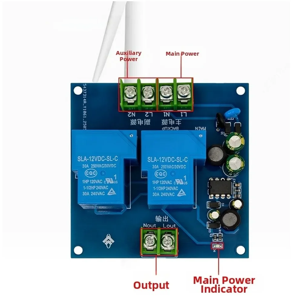 1pc 30A Dual Power Automatic Transfer Switch 220V Two Way Input Output Backup Power Switching For Home Industrial Applications