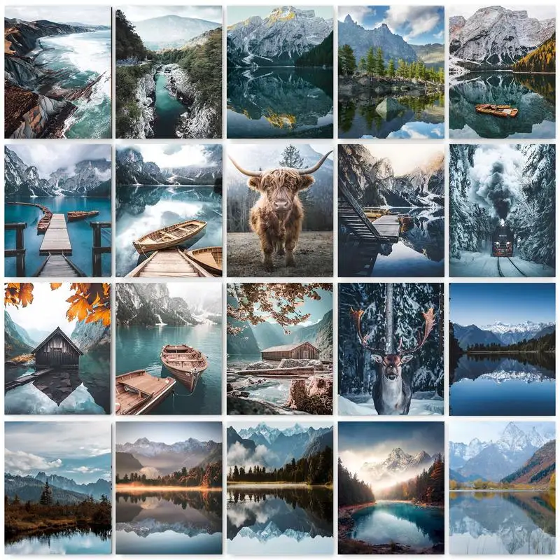 

GATYZTORY Frame Painting By Number Animal Kits Coloring By Number Landscape Diy Frame Modern Drawing On Canvas For Living Room