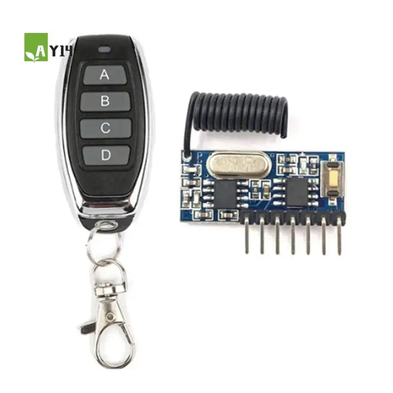 AY14 -433Mhz Wireless RF Remote Control Transmitter And Receiver Module Set 4 CH Output Control Switch For DIY Projects