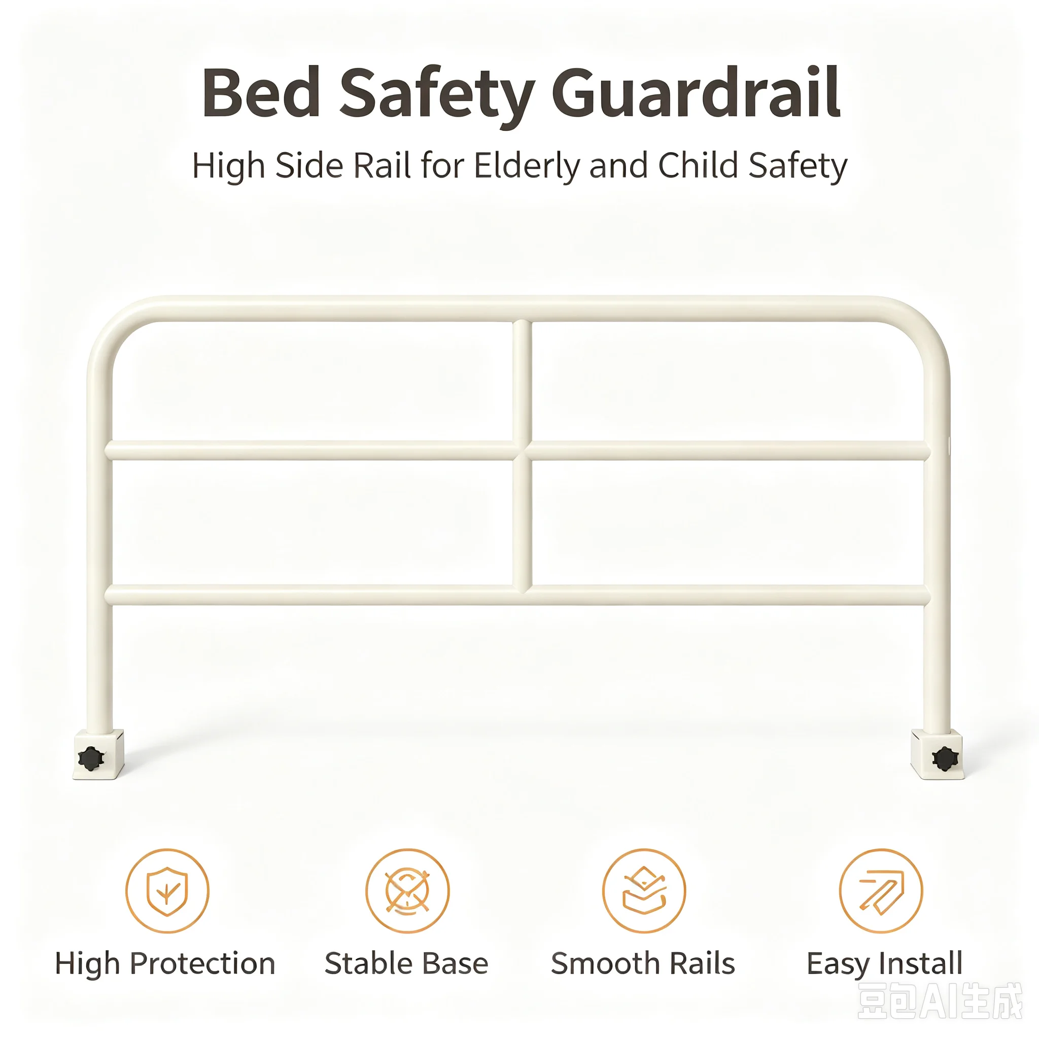 Factory Direct 2026 Anti-Drop Bedside Fence Guardrail with High Baffle No-Punching Anti-Collision Upper & Lower Bunk Anti-Fall F