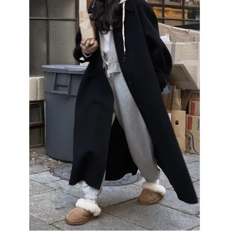 [oein]Long Woolen Coat, Korean Chic Style Coat