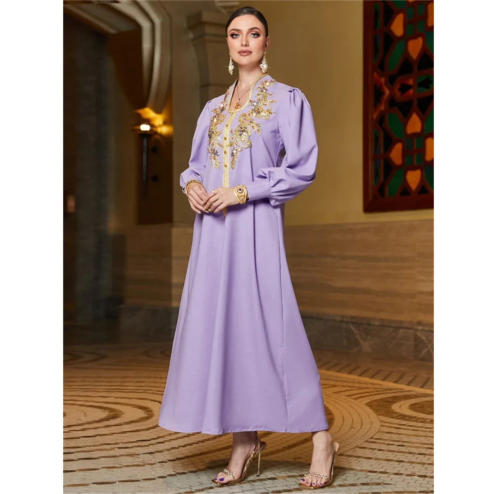 

Ид Рамадан Дубай Абая Кафтан с бриллиантами для женщин Мусульманское праздничное праздничное платье Исламская одежда Турция Марокканский кафтан Халат Кафтан