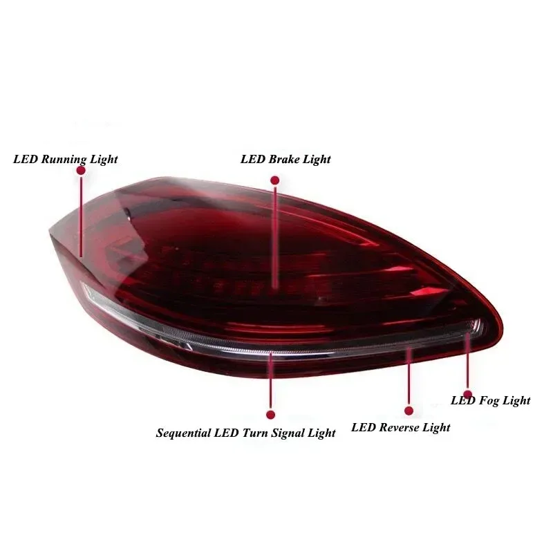 2PCS Car LED Taillights Assembly for Porsche Panamera 970 Tail Light 2010 2011 2012 2013 Rear Running Brake Reverse Turn Signals