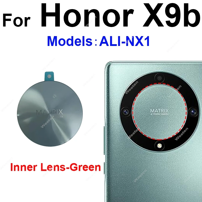 Vetro dell\'obiettivo della fotocamera posteriore per Honor X9b ALI-NX1 obiettivo in vetro della fotocamera posteriore con adesivo adesivo parti di