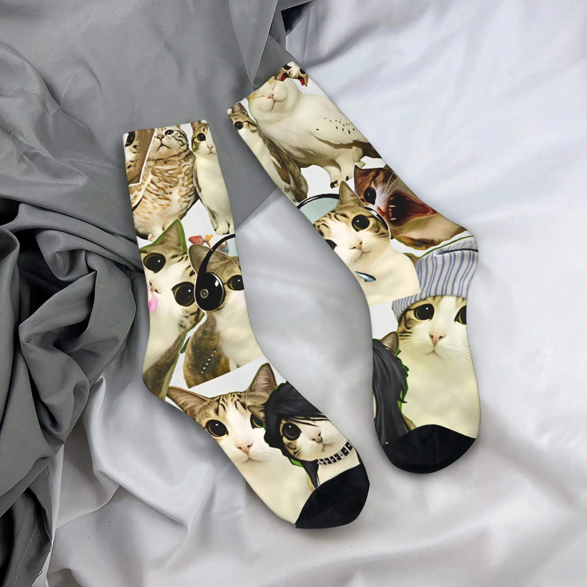 

Meowl Cat Socks Graphic Stockings Non Skid Women Men Socks Soft Autumn Modern Climbing Socks