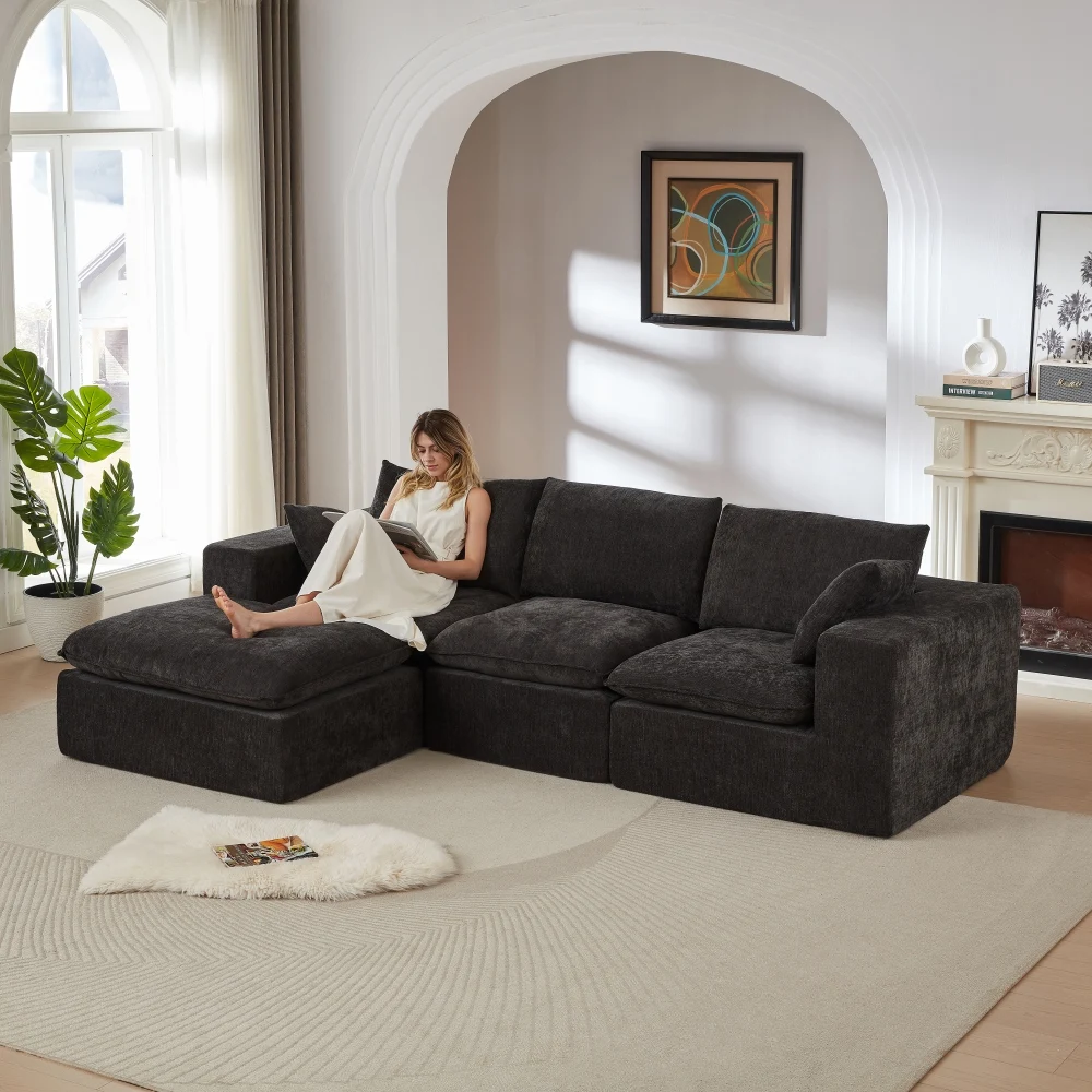 

Modern Chenille Cloud Sofa: Freely Combinable, Comfortable, Ideal for Homes, Apartments & Offices