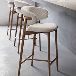 Nordic Modern Bar Chairs Outdoor Black Make Up Vanity Kitchen Bar Chairs Design Black Taburete Alto Para Cocina Furniture