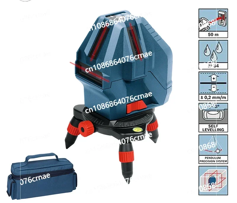 Laser Level 5 Line Red Laser Levels  Self-Leveling Vertical Horizontal Marking Projection Line