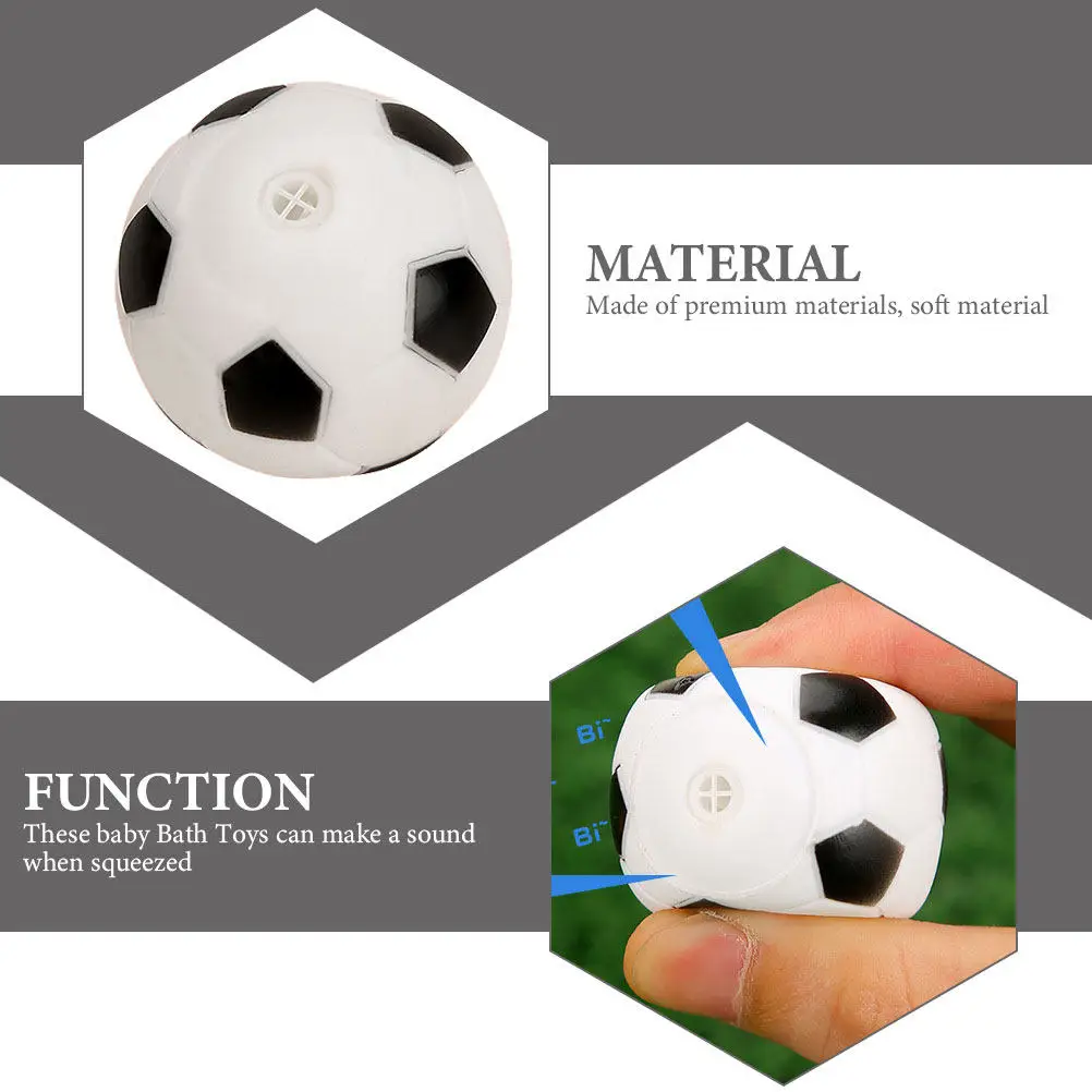 20Pcs Mini Soccer Baby Bath Squeeze Household Stress Relief Compact Bathtub Accessories Soft Safe Kids Supplies