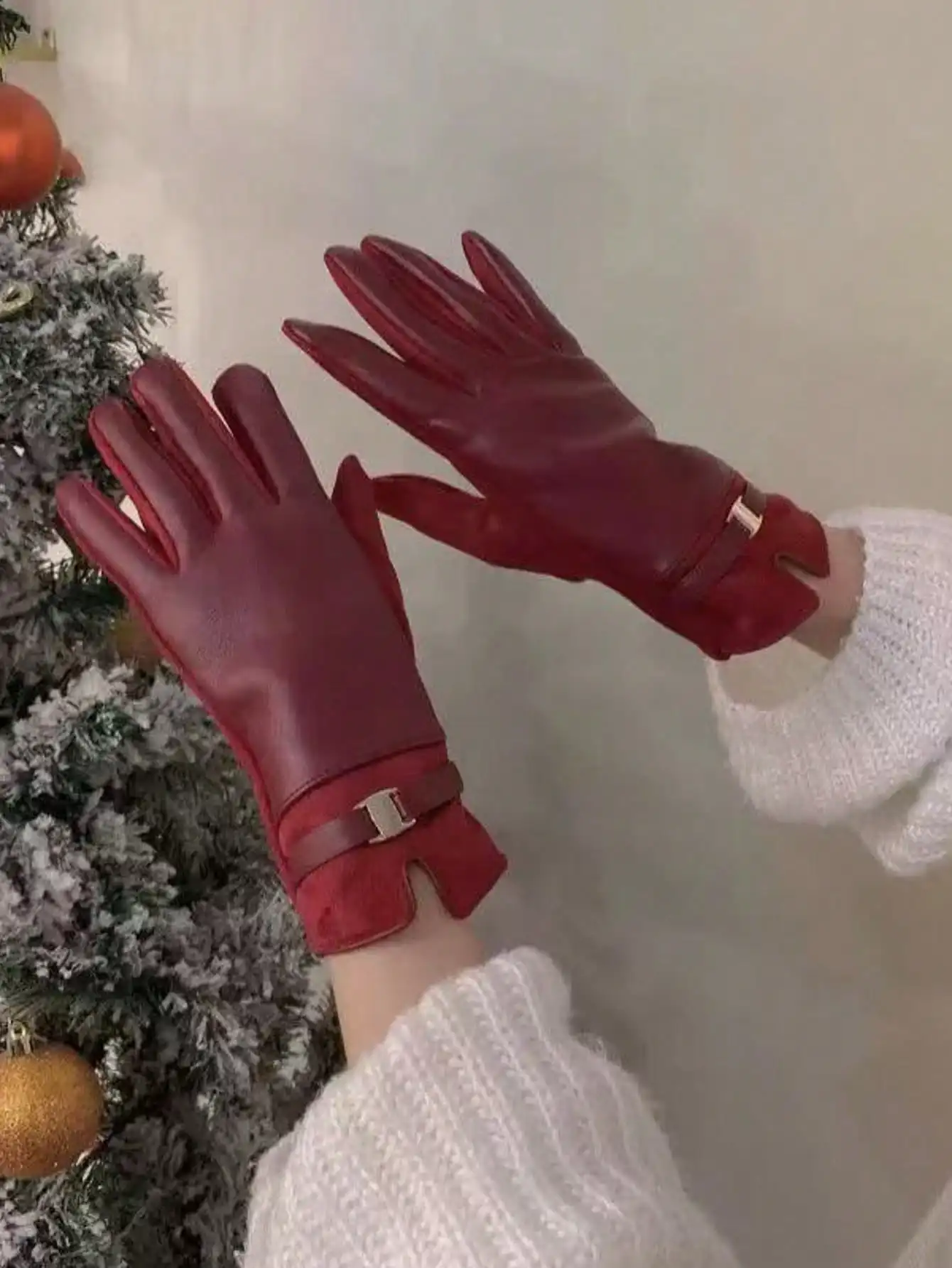 1 زوج المرأة أنيقة بلون بولي Rivets المسامير جزءا لا يتجزأ من قفازات الشارع عادية للرياضة في الهواء الطلق الناضجة الخريف الشتاء هالوين