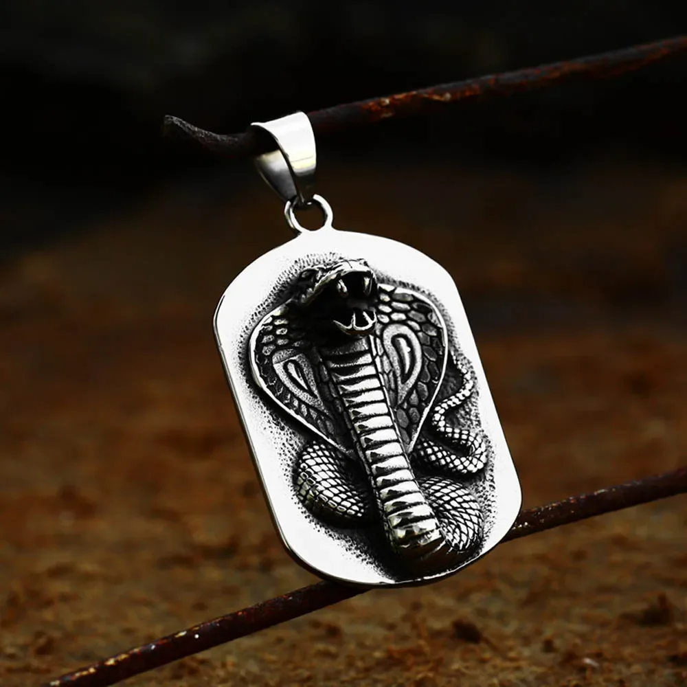 فاسق الهيب هوب الفولاذ المقاوم للصدأ الحيوان قلادة قلادة الرجال شخصية الموضة الأسد الأفعى قلادة السائق مجوهرات الحفلات بالجملة #6