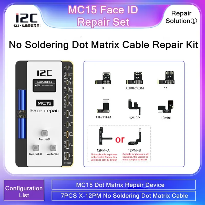 

I2C MC15 Face ID Ремонт Гибкий кабель без пайки для IP X-15 Программатор без разборки Гибкий кабель без удаления