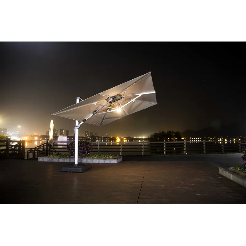 مخصص. فناء خارجي من الألومنيوم خفيف مع أثاث حديقة بتصميم روماني - مادة شراع من مادة البوليستر #4