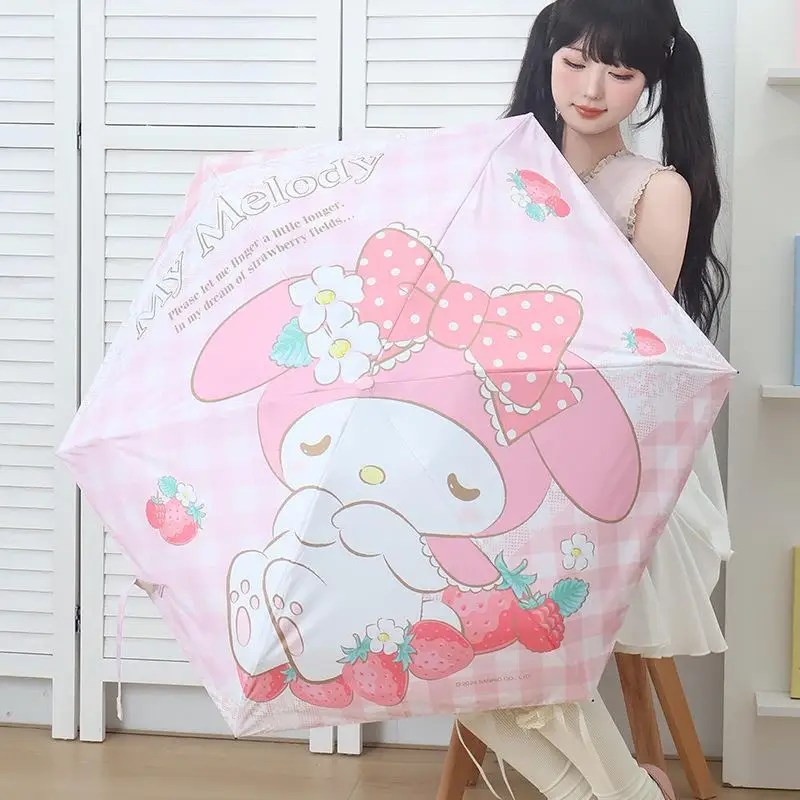 

Fashion Cartoon My Melody Umbrella Parasol Dual Purpose Automatic Parasol Ultraviolet-Proof Good-Looking Cute Simple Gift
