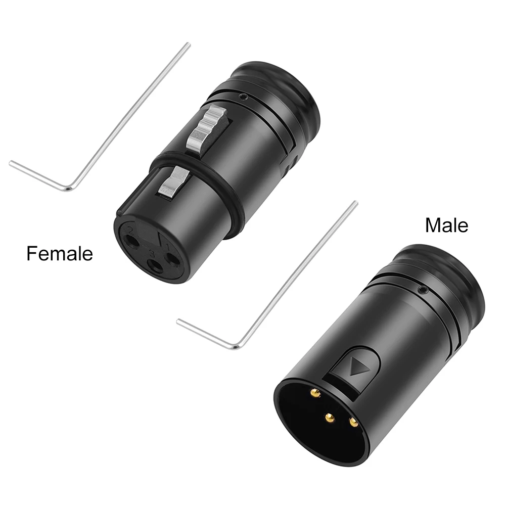 Stecker auf Stecker/Buchse auf Buchse, kompakter XLR-Mikrofon-Lötadapter, 90-Grad-rechtwinkliger XLR-Mikrofon-Audiokabel-Anschluss