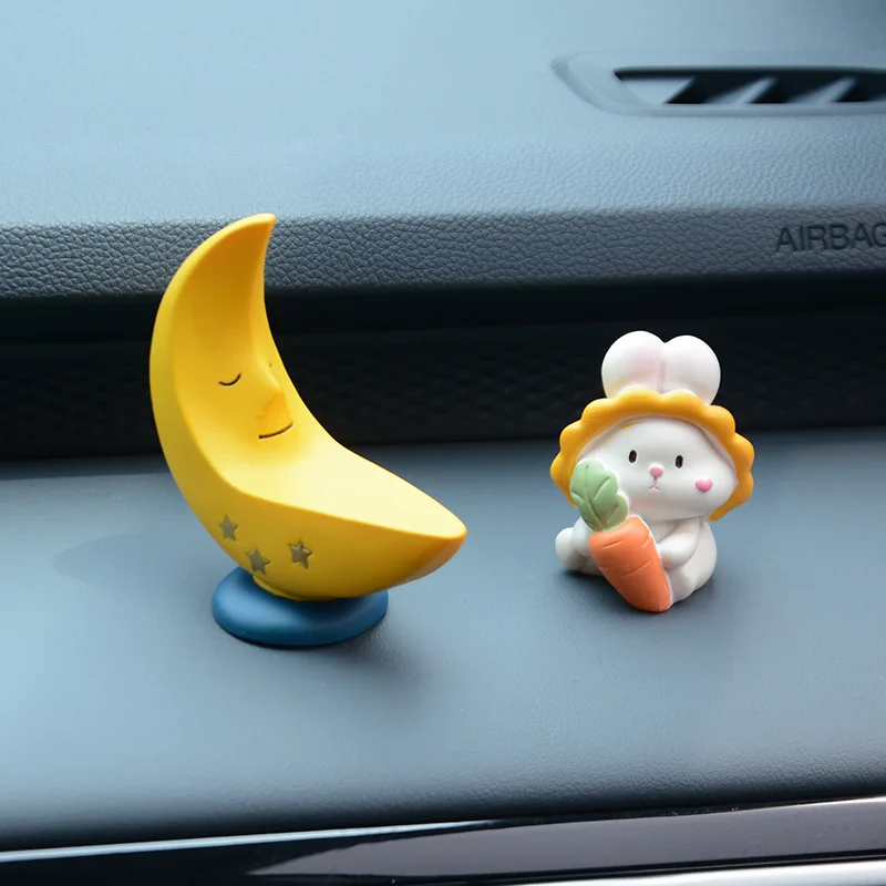 

Moon Resin Ornament Craft Kids' Room Decoration Home Car Decor for Baby Children Birthday Christmas Gift Collectable Model Dolls