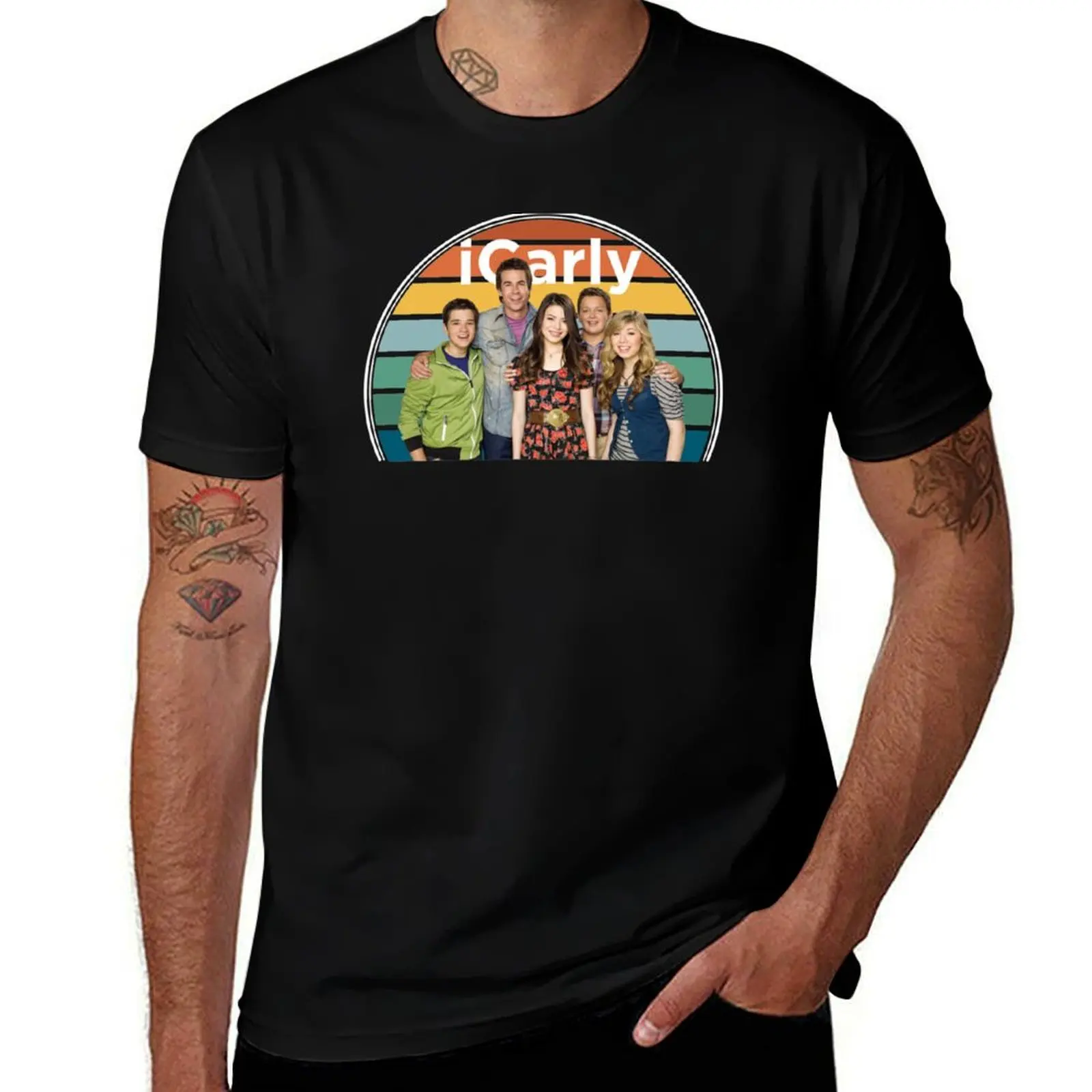 

iCarly Rainbow Arc with Carly Sam Freddie and Spencer T-Shirt funny meme t-shirts graphic shirts outfits for men