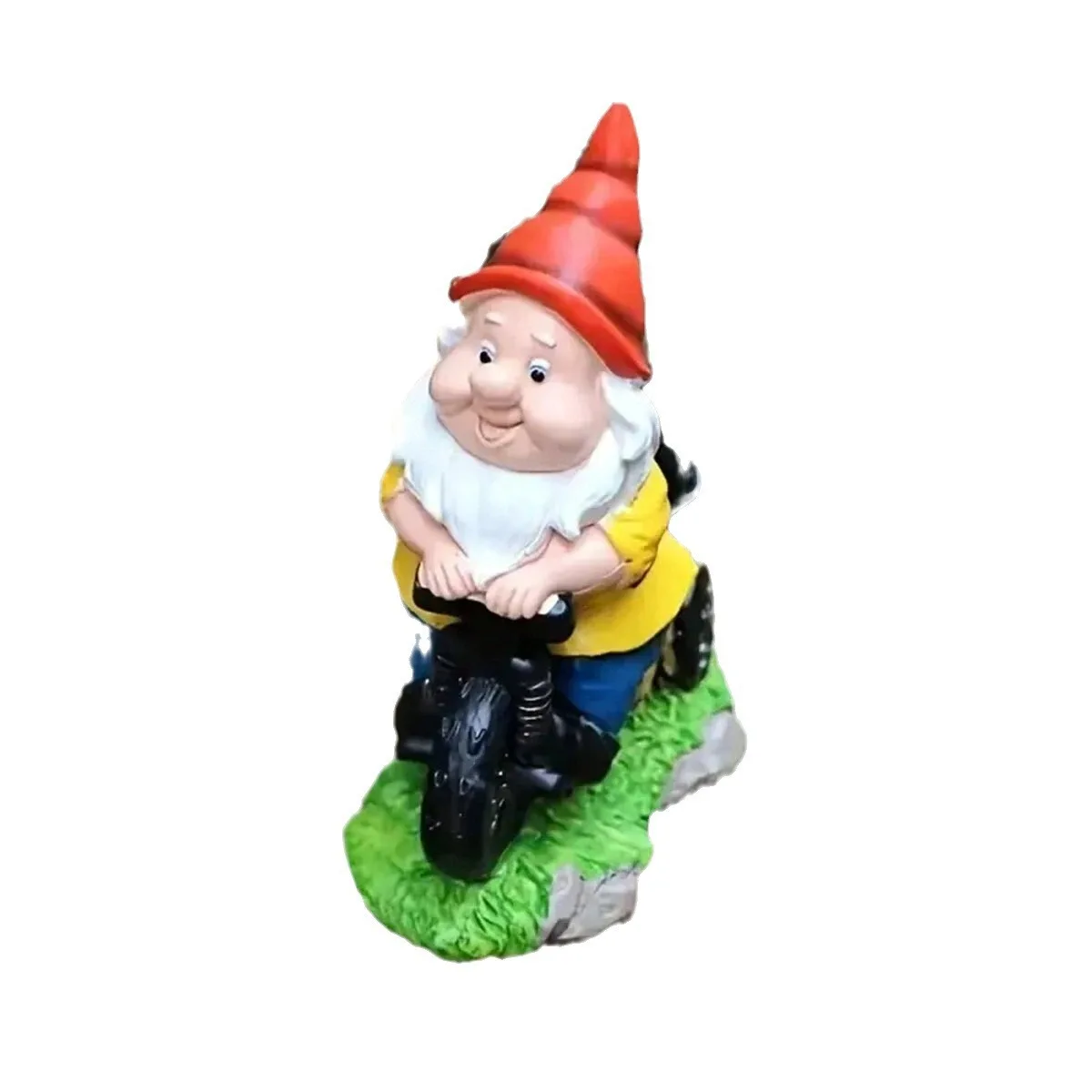 Popular dwarf courtyard statue garden decoration dwarf old man decoration sculpture resin ornament on bicycle