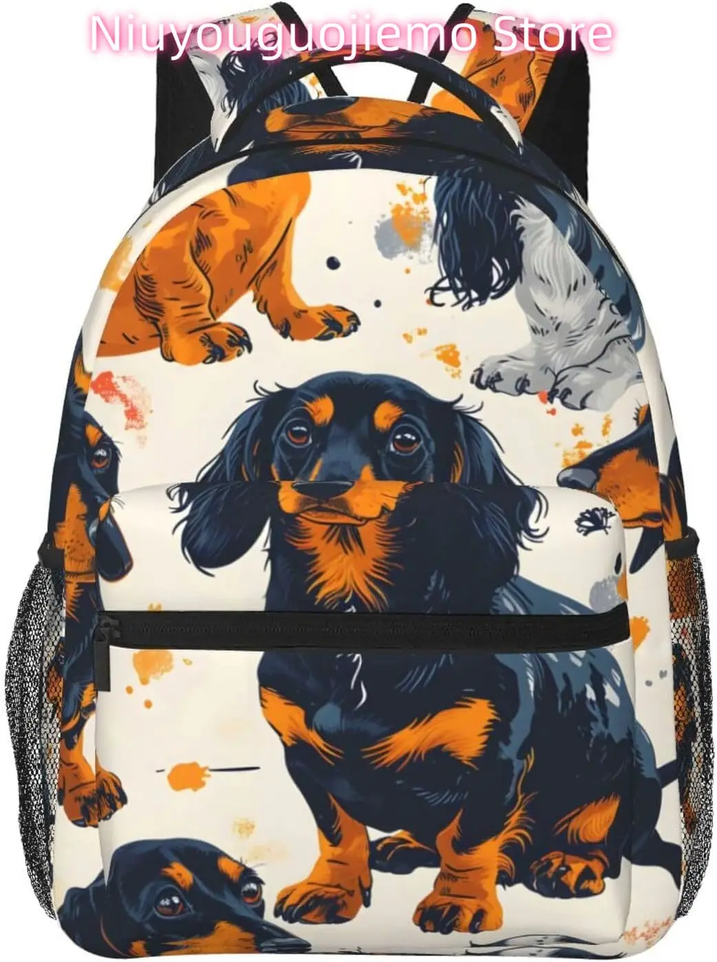 

laptop bag back to school Funny Dachshund Dogs Lightweight Laptop Backpack Lightweight Multipurpose Travel Casual Daypack Unisex