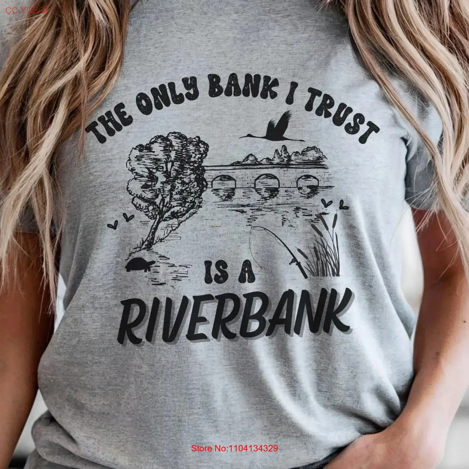 The Only Bank I Trust Is A Riverbank T Shirt for Dad River Funny Fishing Boating vintage Washed Soft Stylish streetwear Casual