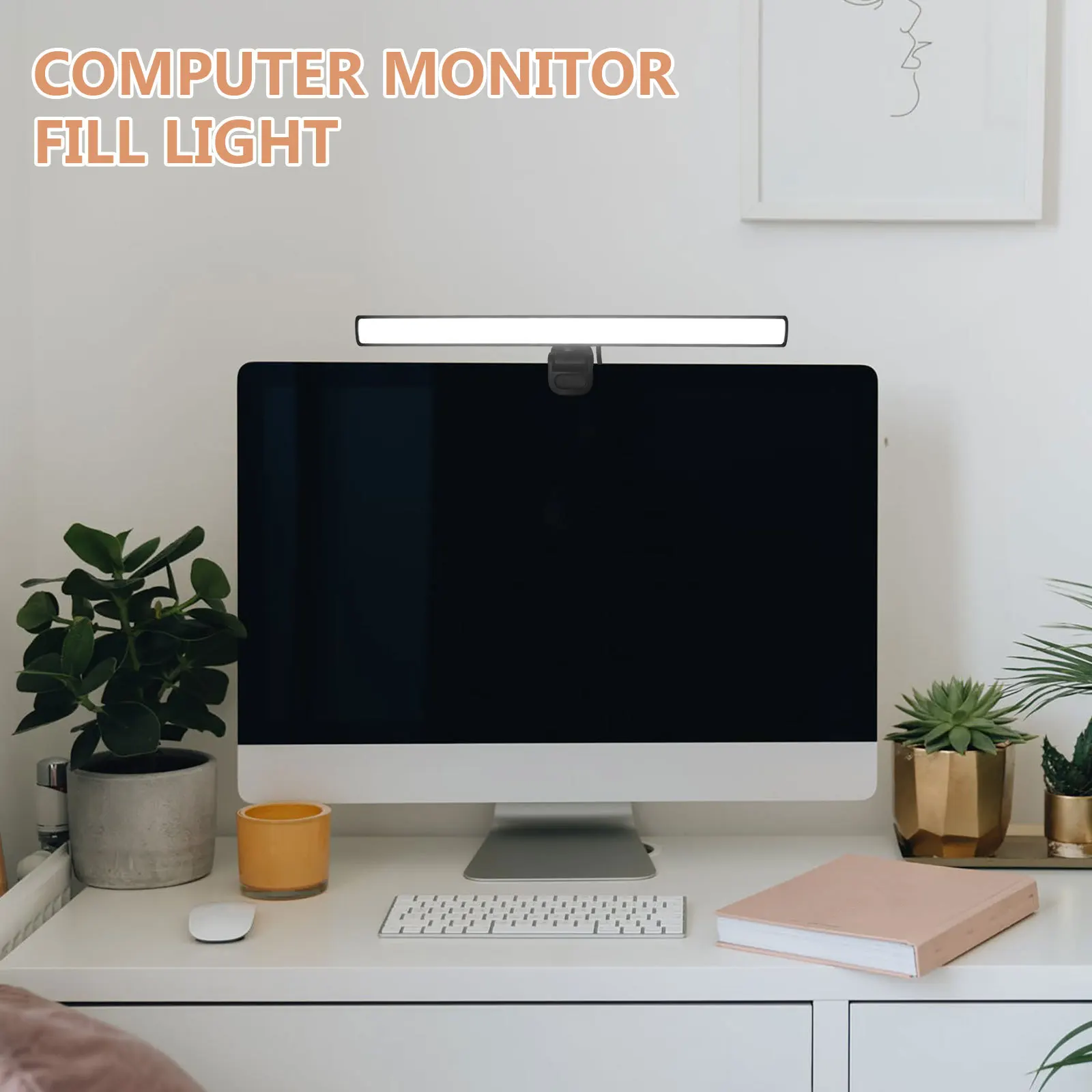 Dimmable LED Screen Lamp for Computer Monitor Eye Care Light Bar USB Powered Adjustable Brightness Clip on for Laptop Work Study