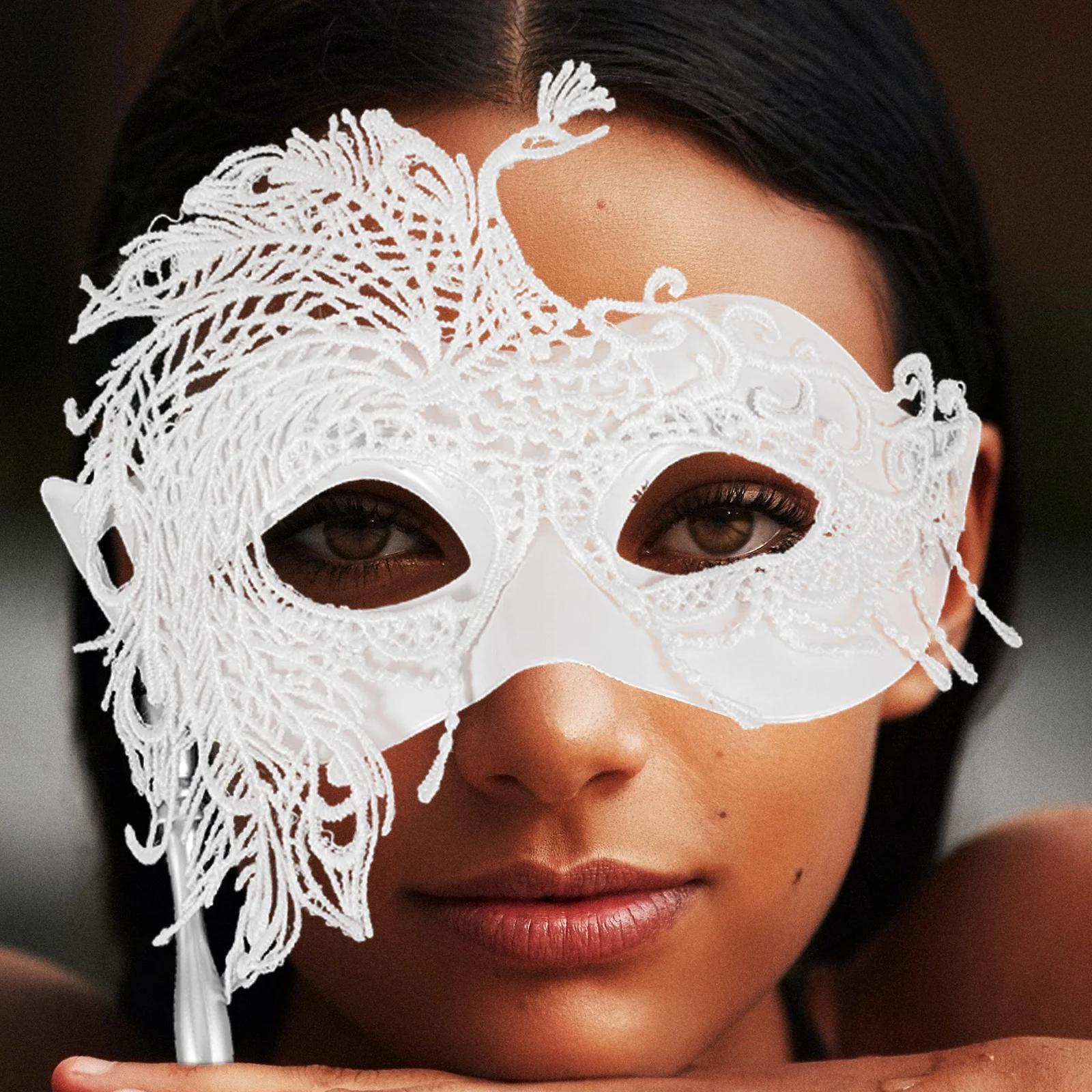 Lace Hand Mask Women Mardi Gras Masks for Props Fancy Dress Masquerade Handheld Accessories with Stick Female Women's