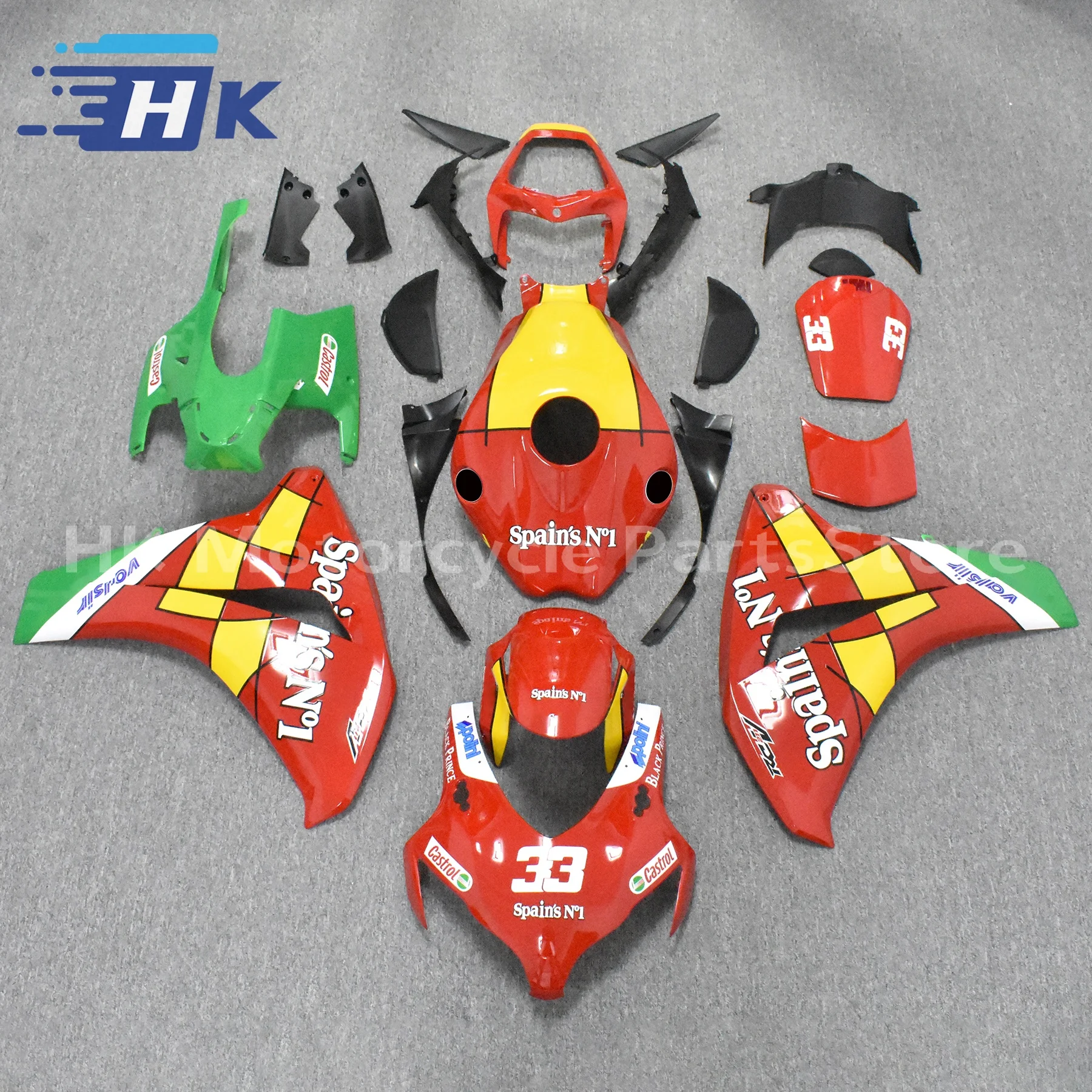 

4Gifts New ABS Whole Fairings Kit Fit for HONDA CBR1000RR 2008 2009 2010 2011 08 09 10 11 Bodywork Set Red Cool