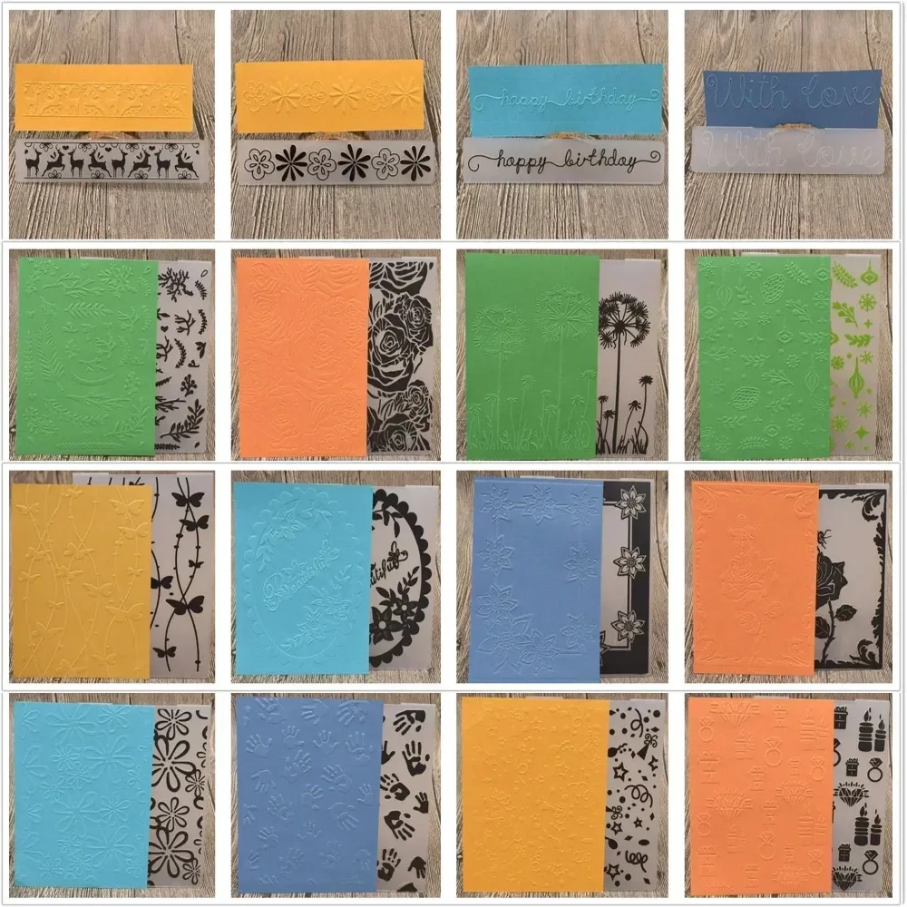 Koronkowe kwiaty plastikowa teczka z wytłoczonym wzorem szablon do scrapbookingu papier do albumu dekoracja kartek urodzinowych Diy Craft