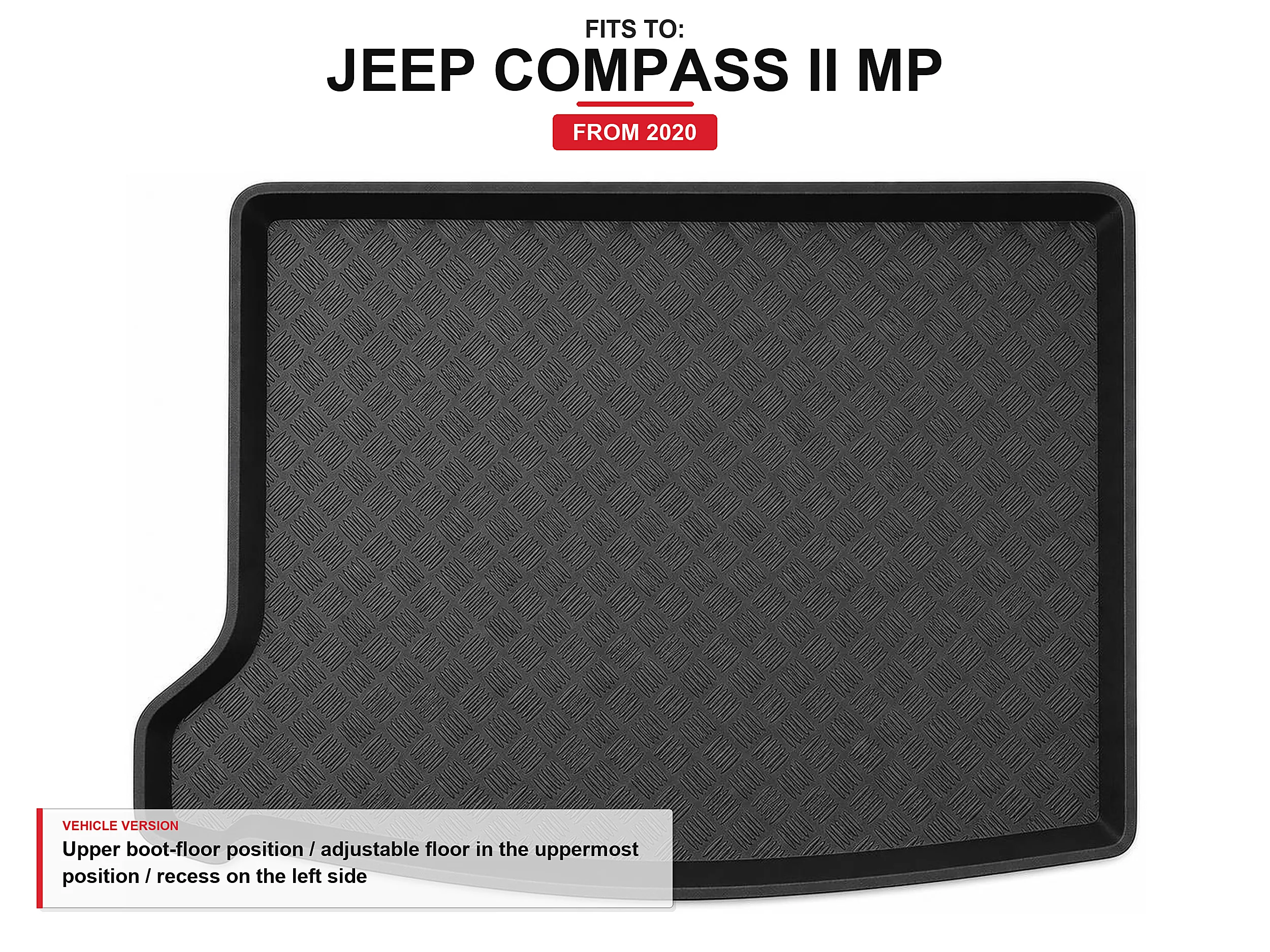 Kofferbakmat met rand voor: Jeep Compass Ii Mp 2020-