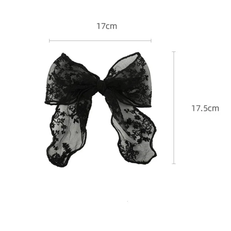 Fashion Hair Decor Girls Lace Pearl Hair Bow Hairpin Ribbon Bow Claw Black and White Lace Hairpin Women Akcesoria do włosów Prezenty