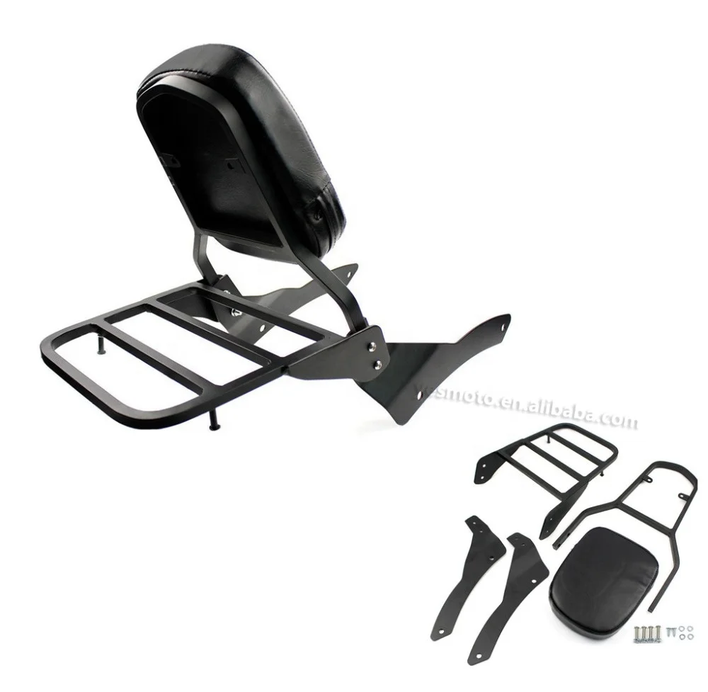 Chinese Manufacturer Steel Backrest Sissy Bar Luggage Rack Set for Yamaha V-Star Vstar 650 400 Custom