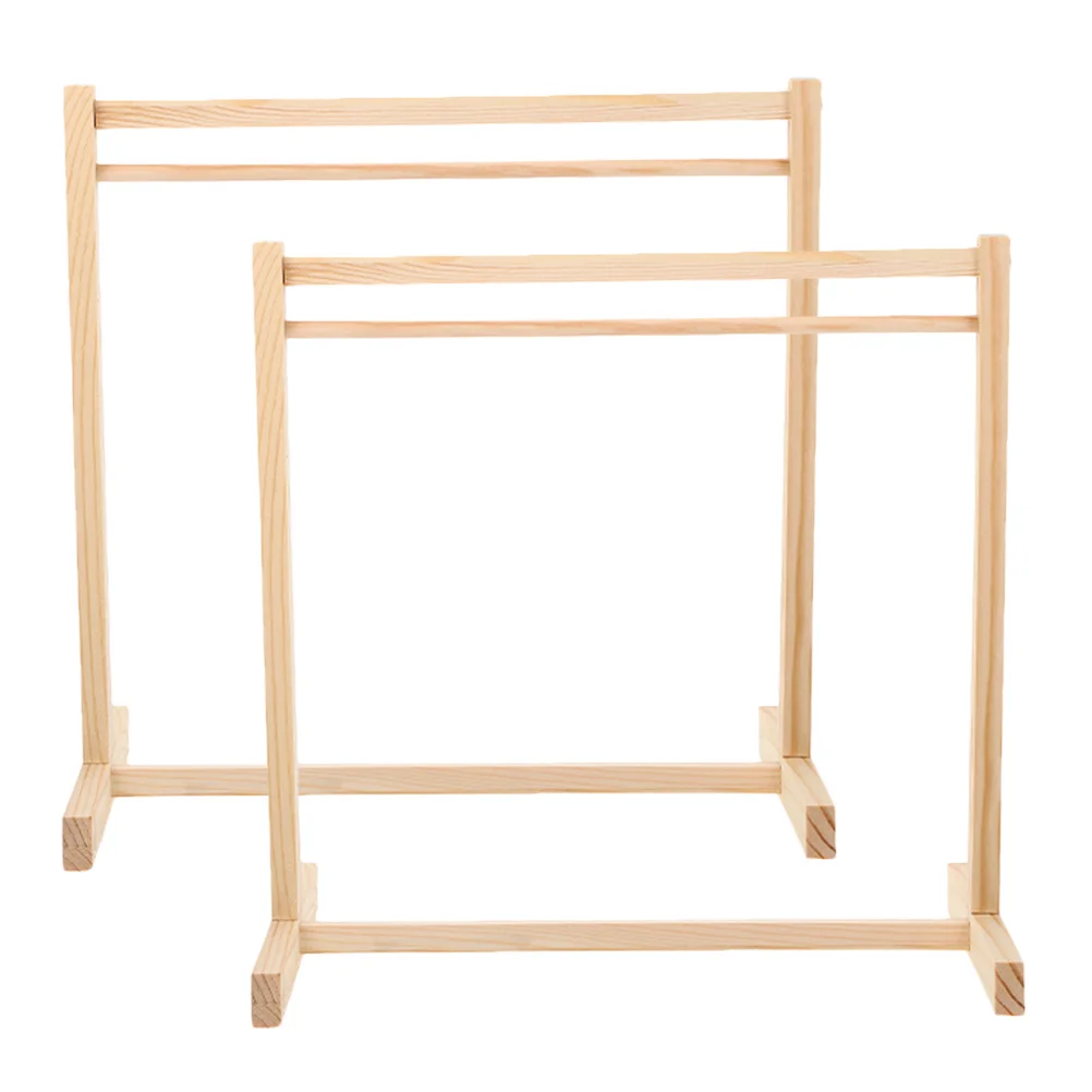 2 Pcs Baby Clothes Hanger Small Wooden Rack Garment Mini Hangers Holder Furniture House Accessory Storage Hanging