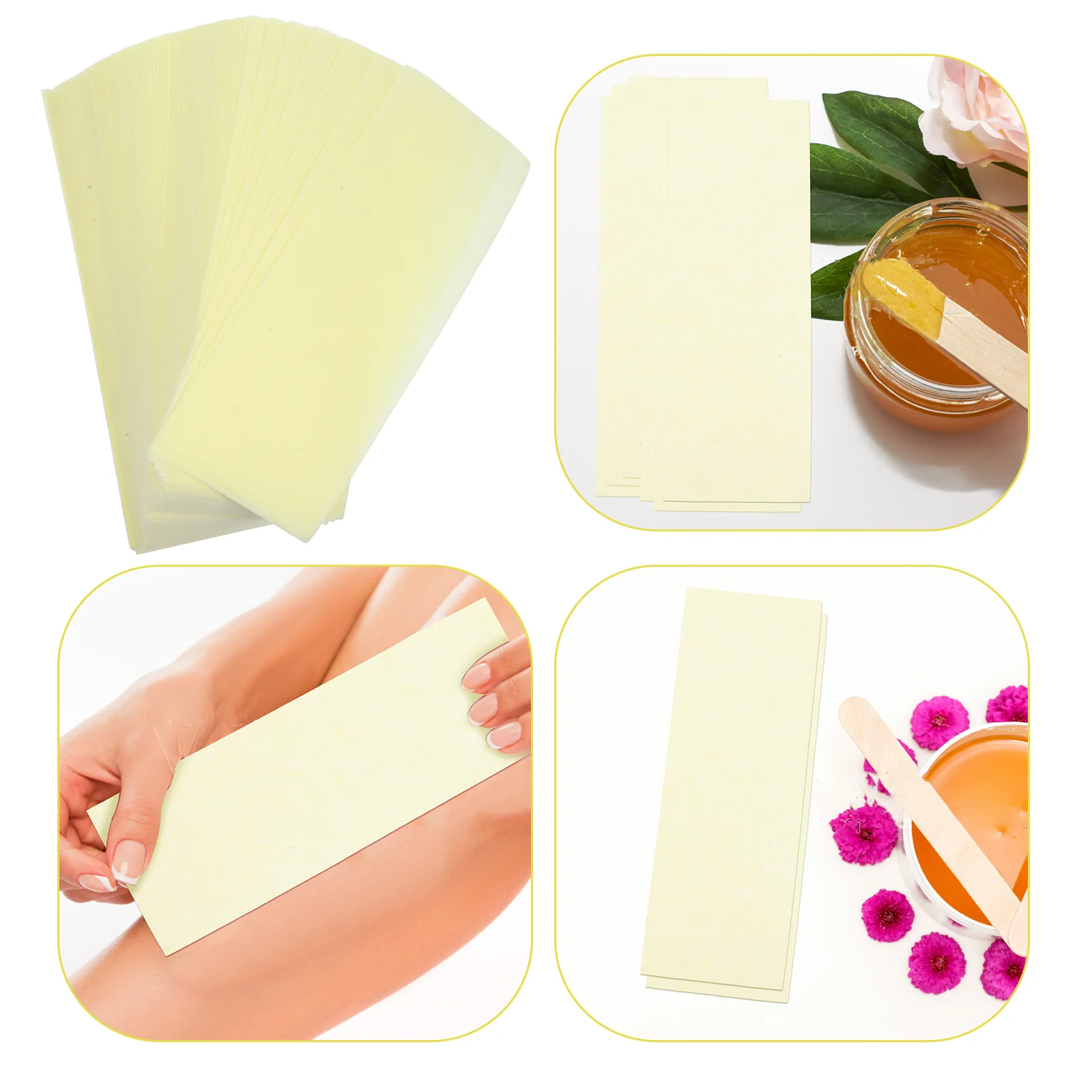 100 Pcs Hair Removal Paper Facial Wax for Women Strips Face Waxing Small Beeswax Body