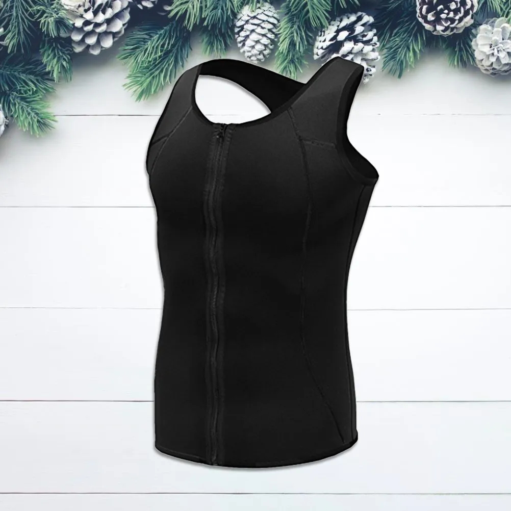 Slimming Comfortable Breathable Mens Fitness Vest Black Size Xl Muscle Shirt Waist Compression Running Sportswear