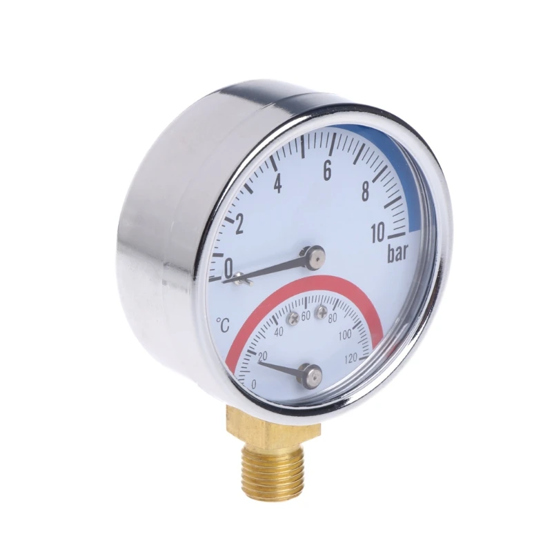 Nuevo Medidor presión compacto, temperatura 0-10 Bar, termómetro 0-120 ℃