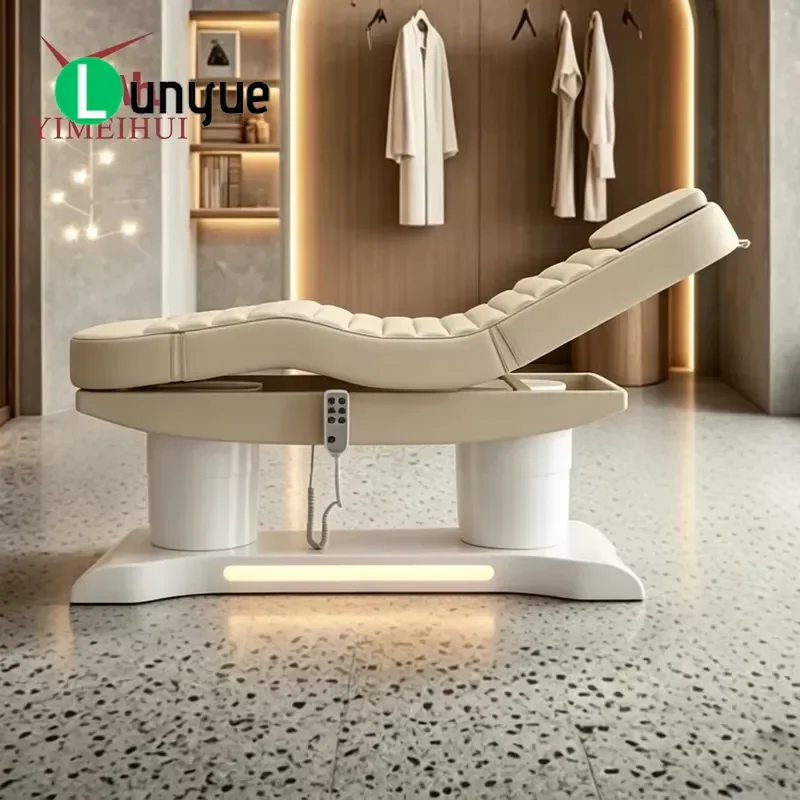4 Motor Electric Massage Bed for Tattoo Facial Eyelash Spa Treatment Table Adjustable Furniture Comfortable