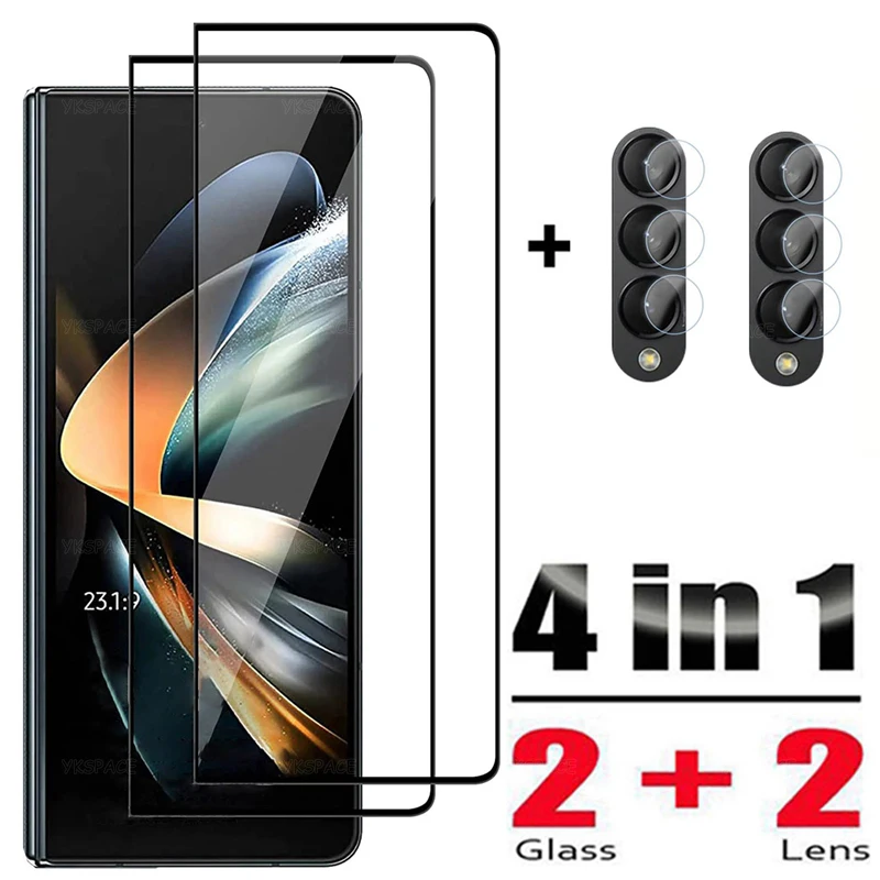 Protector de pantalla externo de lente de cámara transparente 4 en 1 para Samsung Galaxy Z Fold SE 7 6 5 4 3 2 W25 W24 W23 W22 lente de vidrio templado