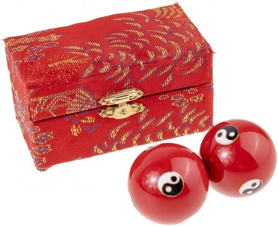 Set of Qi Gong Yin Yang Balls - Chinese Anti-Stress Enamel Balls φ 45 mm  Health Balls  Zen Relaxation Gift Box