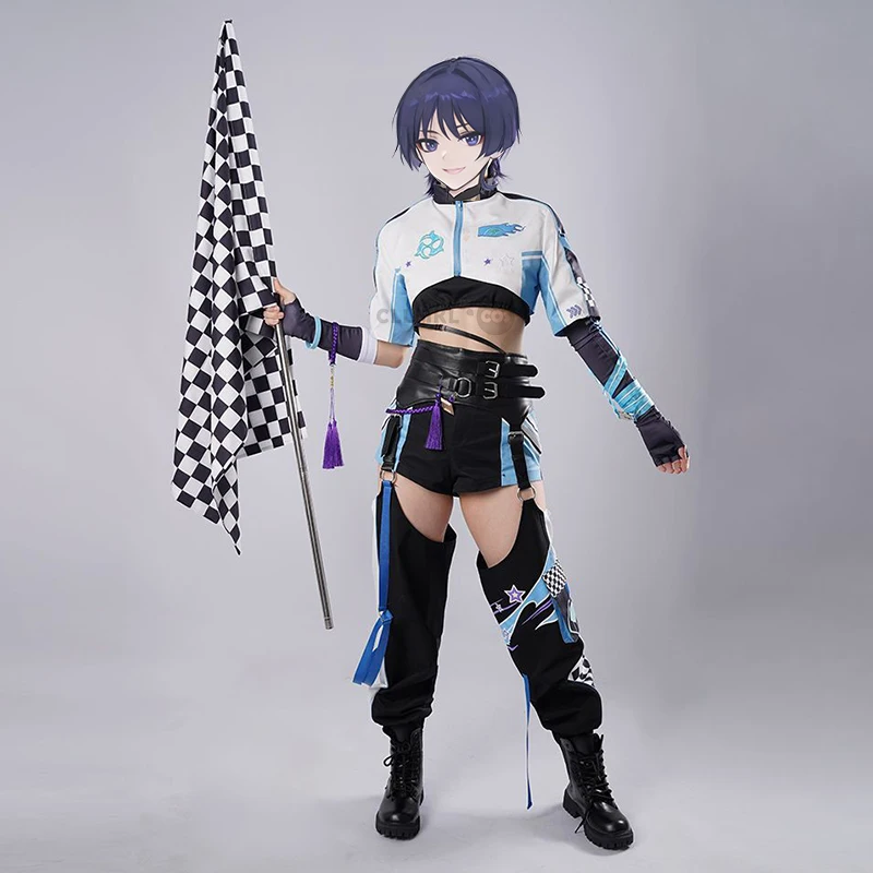 

Wanderer Racer Doujin Cosplay Costume Game Genshin Impact SR Casual Wear Costume Scaramouche Halloween