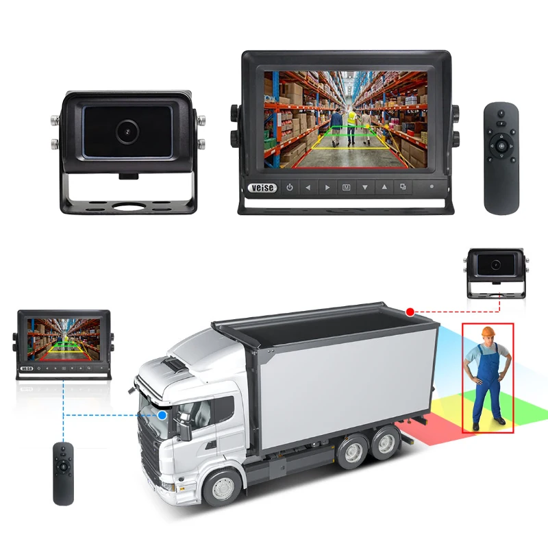 

Truck Bus Blind Spot Monitoring Heavy Duty Camera Ai Human Detection Forklift Camera System