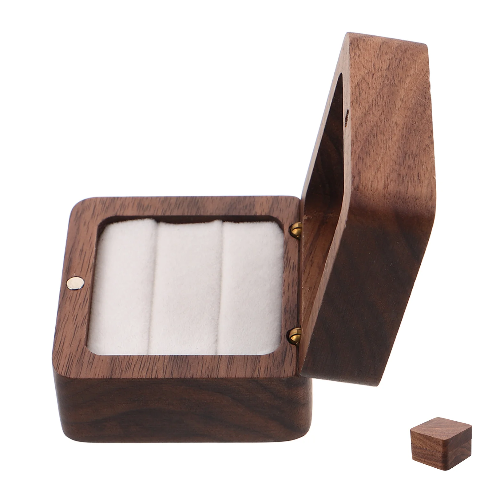 المحمولة اقتراح صندوق مجوهرات المدمجة البسيطة السفر حلقة خشبية أقراط قلادة تخزين حفل زفاف صغير المنظم