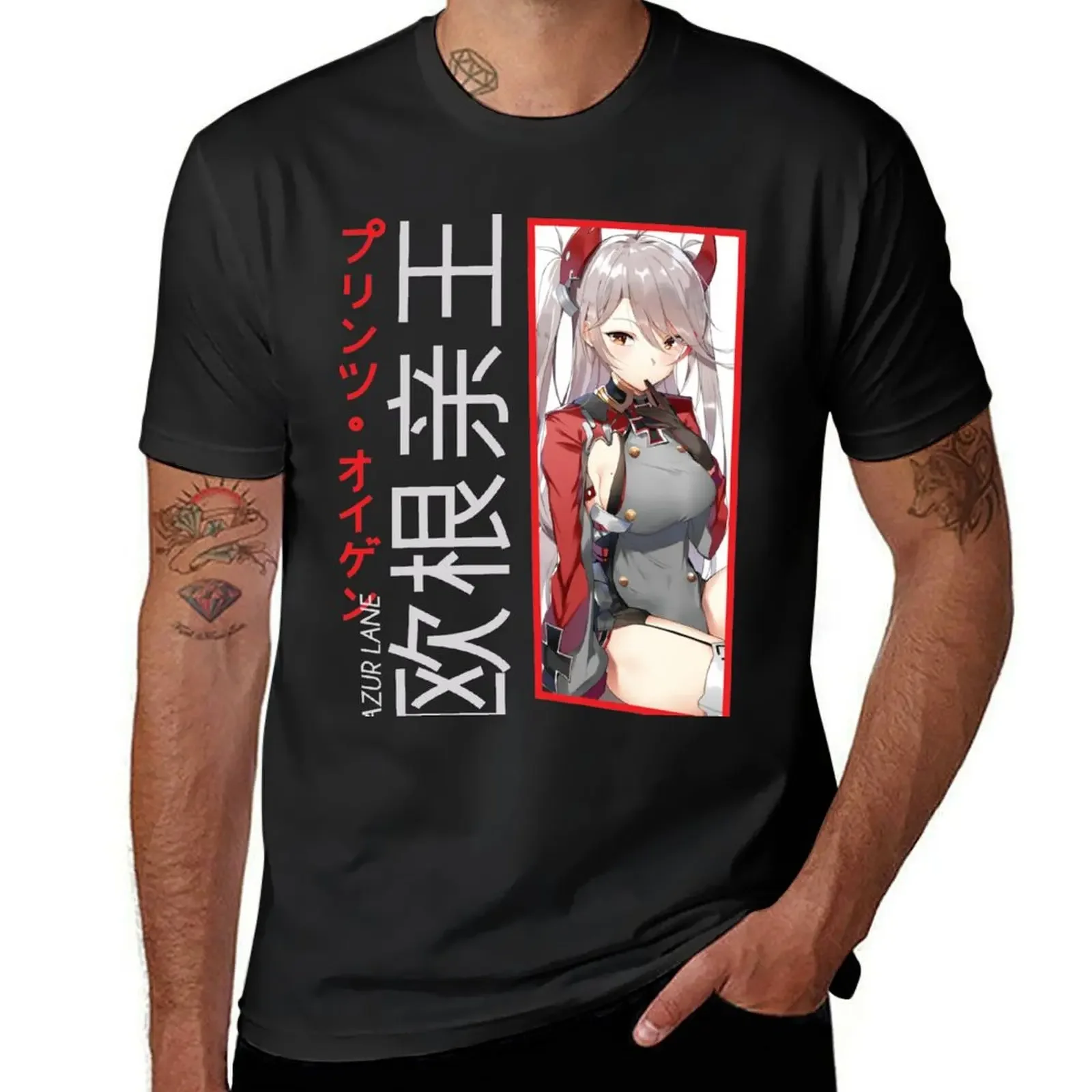 Azur lane prinz eugen t-shirt süße kleidung bluse heißer verkauf männer t-shirt übergroße t-shirt männer kleidung harajuku männer t-shirts