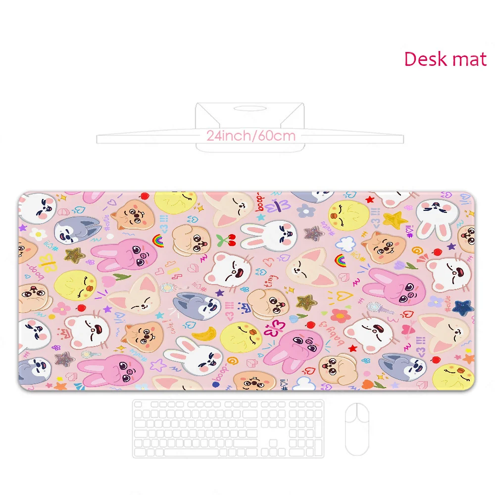 Cute S-Skzoo-o K-Kpop S-Stray K-Kids Mousepad Mouse Mat Desk Mat Large Gaming Accessories Prime Gaming XXL Keyboard Pad