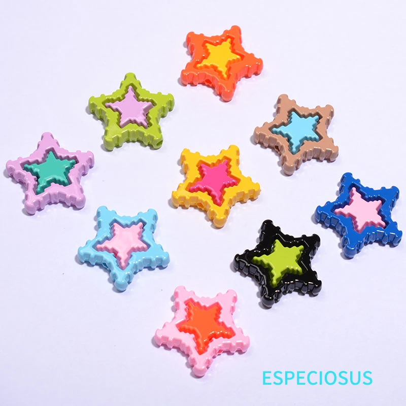 Multi Color Pentagram Beads Acrylic Paint Spacer Combination Charms Necklace Making Bracelet Departments DIY Jewelry Accessories